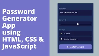Design Simple Password Generator App using HTML CSS JavaScript