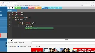 Python program to print the sum of M to N prime numbers