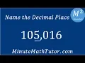 Name the Decimal Place 105 016