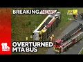 MTA bus overturned on I-195 exit ramp