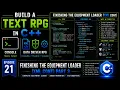 Build a Text RPG in C Episode 21 - Finishing the Equipment Loader XML Part 3
