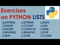 Python 3 Basics Python Exercise on Lists List Exercises