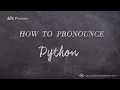 How to Pronounce Python Real Life Examples