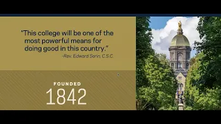 Notre Dame Admissions Information Session