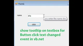 How to show tooltip over textbox on button click text changed event in vb net