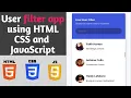 Filter user app using HTML CSS and JavaScript