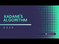 How to solve Kadane s Algorithm MAX Subarray Sum LeetCode