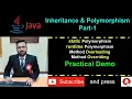 Inheritance Polymorphism - Part-1 Static Runtime Polymorphism Method Overriding Practical Demo
