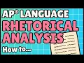 AP Language - Rhetorical Analysis FRQ How to Get All 6 Points