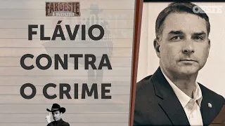 Na Paulista, Flávio Bolsonaro promete endurecer penas contra bandidos