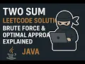 Two Sum LeetCode Solution Brute Force Optimal Approach Explained Java