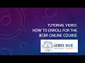 How to enroll for the BCBR online course