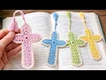 WOW Crochet CROSS Bookmark Tutorial for Beginners How to Crochet Cross Bookmark Easy Steps