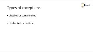 Exception Handling Checked and Unchecked Exceptions