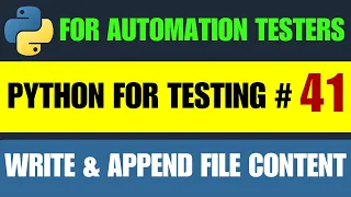 Python for Testers How to Write Append File Content