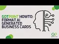 HowTo Format Print-Ready AI Generated Business Cards