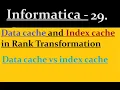 What is Data cache and Index cache in Rank Transformation