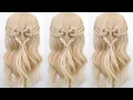 Braided Heart Hairstyle Half Up Half Down Hairstyle - Simple Easy Hairstyle for Medium Long Hair