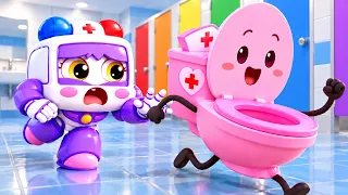 Policía, Ambulancia, Bombero: ¿Dónde Está Mi Orinal? | Aprender a Ir al Baño | RoboSquad