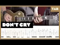 Download Lagu Guns N' Roses - Don’t Cry - Guitar Tab | Lesson | Cover | Tutorial