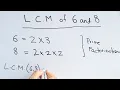 L C M of 6 and 8 by prime factorization method 6 lcm 8 lcm mathstubelearning123