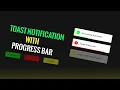 Animated Toast Notification with Progress Bar in HTML CSS javaScript