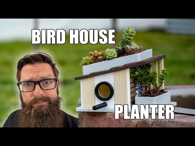 Birdhouse 002 - Mid-Century Modern Birdhouse & Succulent Planter video thumbnail