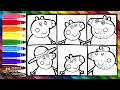 Drawing And Coloring Peppa Pig With Her Family Drawings For Kids