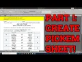 NFL Football Office Pick em Pool Sheet in Excel Pt 1 Create A Pickem Sheet