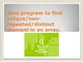 java program to find unique or non repeated elements in an array
