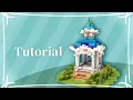 Minecraft Gazebo Build Tutorial Spawn Point - Cute Blue Roof Design
