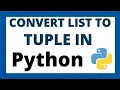 Convert list to tuple in python tutorial