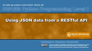 Python 09I - Using JSON data from a RESTful API