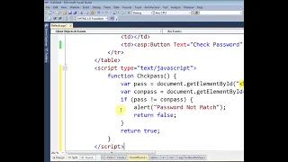 Password and Confirm Password validation using JavaScript in ASP Net
