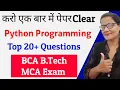 Most Important Question in Python BCA B Tech MCA
