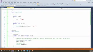 Base class pointer to derived class object