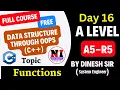 Day 16 A Level A5-R5 Data Structure using OOPS C Functions c tutorial for beginners