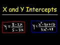 How To Find The X and Y Intercepts of a Rational Function Algebra 2
