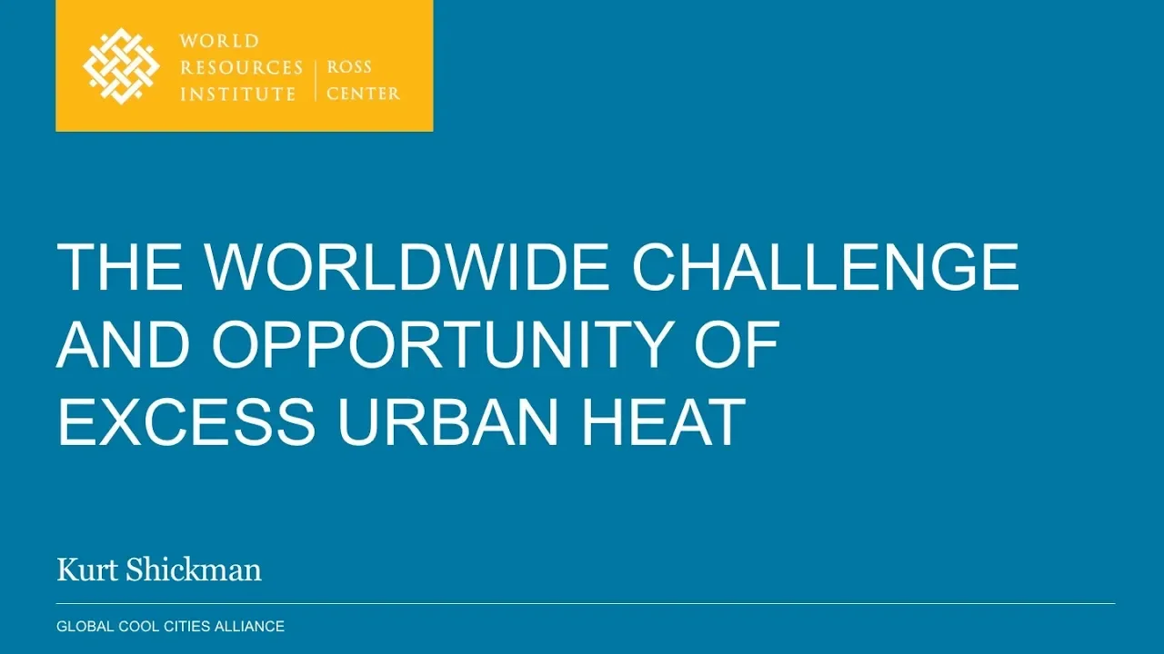 The Worldwide Challenge and Opportunity of Excess Urban Heat - by Kurt Shickman