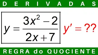 CÁLCULO 🔆 REGRAS de DERIVAÇÃO: REGRA do QUOCIENTE #derivadas #exercícios #cálculo1
