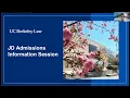 Berkeley Law Info Session and Q A - UCSD