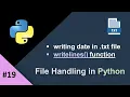 Writing Data to a Text File Using Python Python File Handling Writing to Files writelines Method
