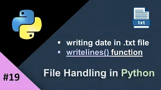 Writing Data to a Text File Using Python Python File Handling Writing to Files writelines Method