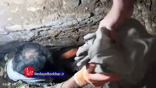 لحظه نبش قبر شهید اصغر رستمی شاپورآبادی دندنها