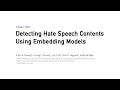 CSoNet 2021 Detecting Hate Speech Contents Using Embedding Models