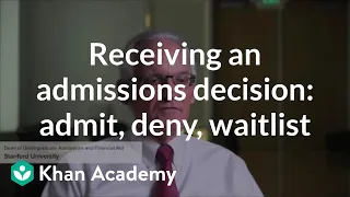 Receiving an admissions decision Admit deny or waitlist