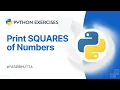 Python Exercises for Beginners for loop example Squares of numbers 1 to 5 Python Tutorial