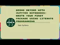 Tutorials - Italo Epifanio Write your first package using literate programming