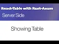 Rust Axum and React Table - Showing Table