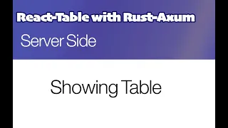 Rust Axum and React Table - Showing Table
